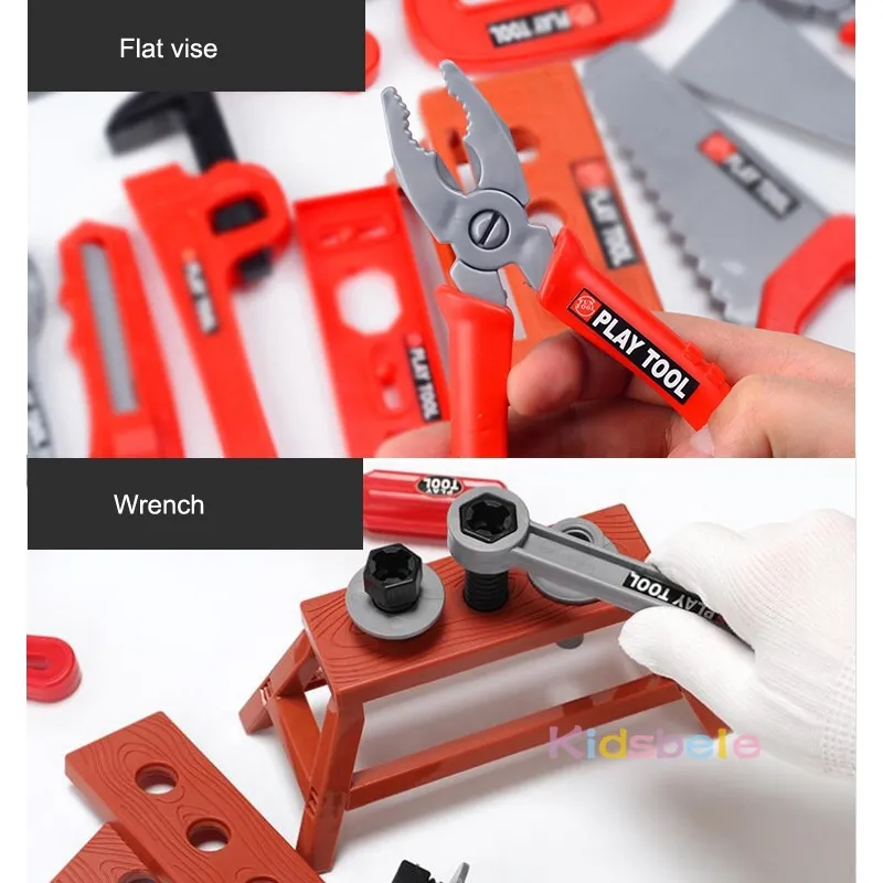 Barn Verktygslåda Kit Simulering Reparation Verktyg Borr Plast Spel Inlärning Engineering Pedagogisk Puzzle Toy Presenter rekommenderar