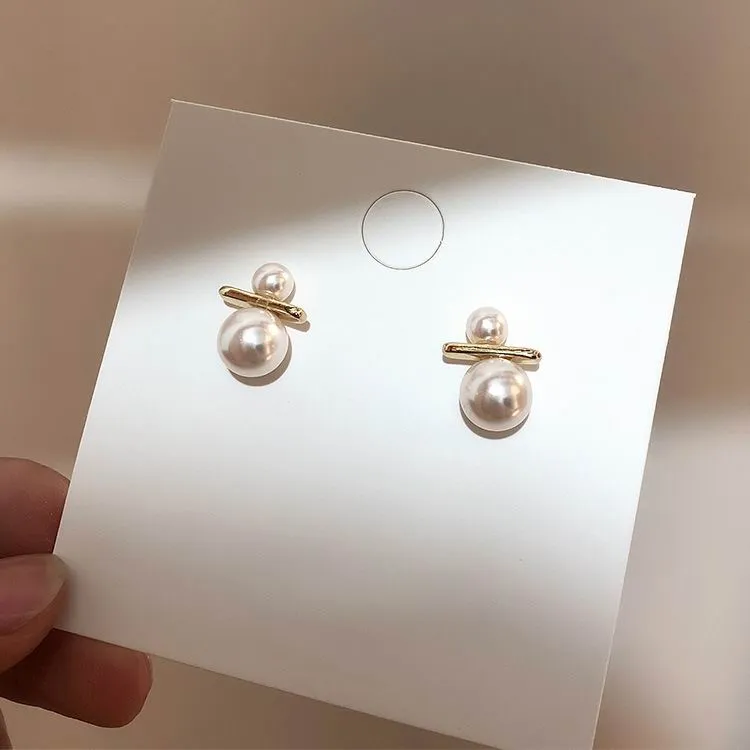Boucles d'oreilles en perles coréennes pour femmes, pendentifs simples assortis avec tout, nouveaux bijoux à la mode