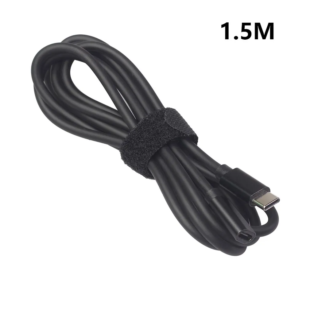 Przedłużacz typu c męski na żeński 1.5M USB C złącze przewodu prostownika 20V 3A kable do tabletu z funkcją telefonu transmisja danych