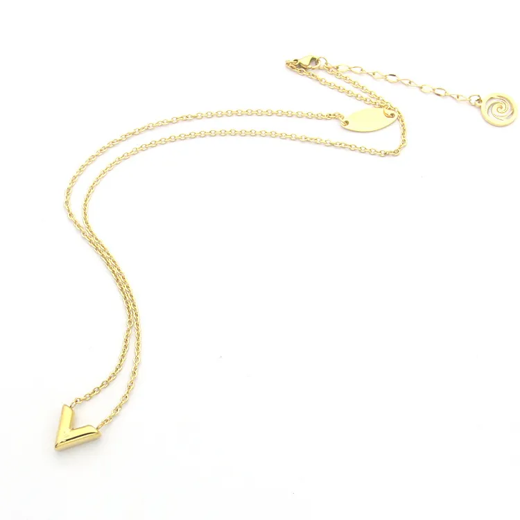 Adorno de moda Collar con colgante en forma de V Oro de 18 quilates Accesorios para mujeres que combinan con todo