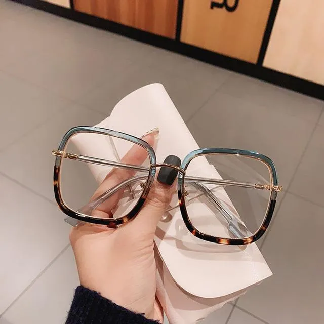 Sunglasses Oversized Clear Square Glasses Women Fashion Anti-blue Optical Frames Classic Plastic Eyeglasses Eyewear300L