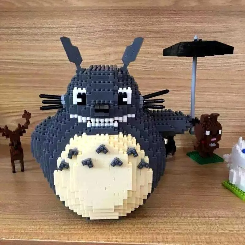 HC 9005 anime mijn buurman Totoro Cat Animal Pet 3D Model 1820 Stks DIY Mini Diamond Blocks Bricks Building Toy for Children No Box H0824
