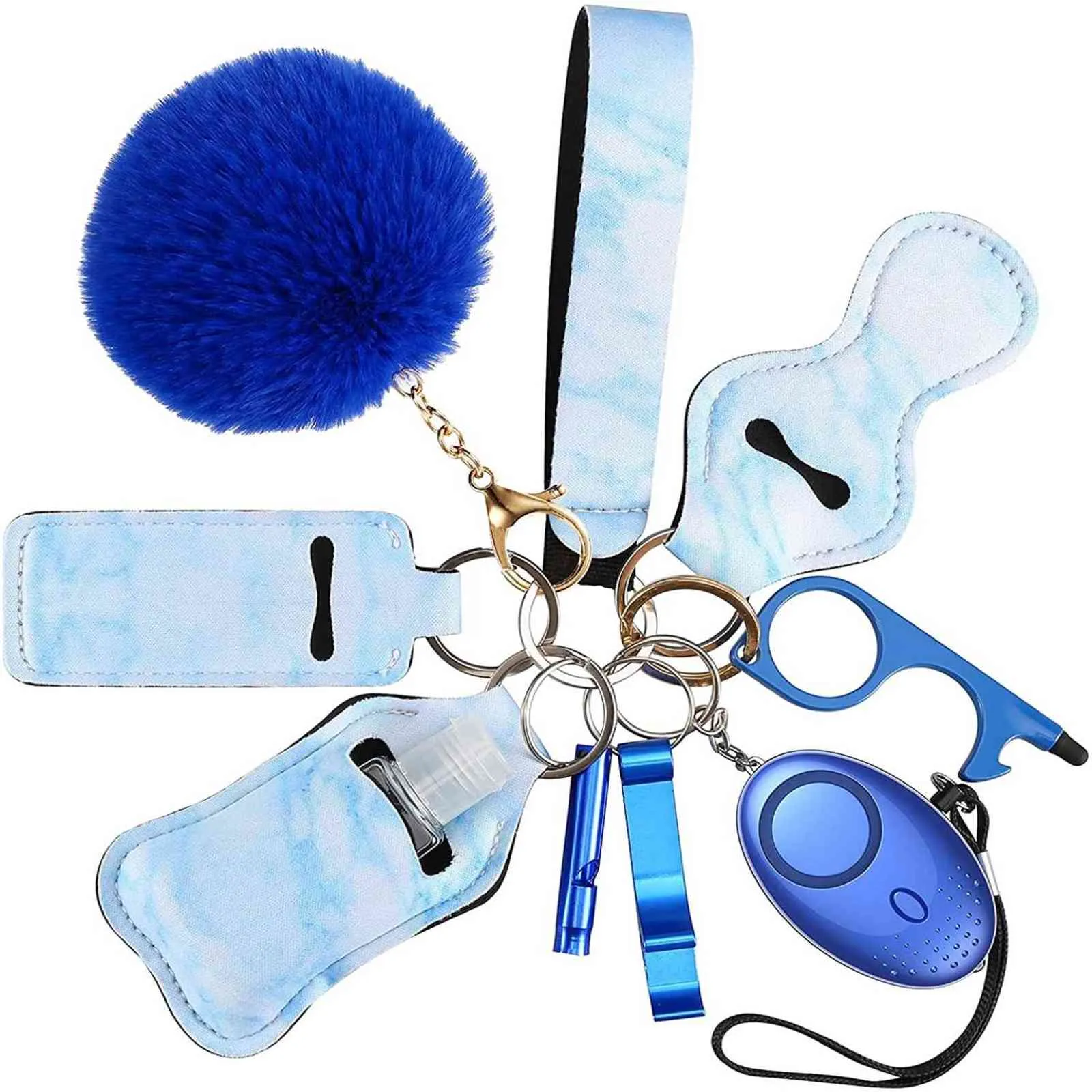 Set di portachiavi di autodifesa di sicurezza donna Ragazza Allarme personale Mini prodotto Multi Accessori Genshin Impact Emo Regalo di Natale H1262Z