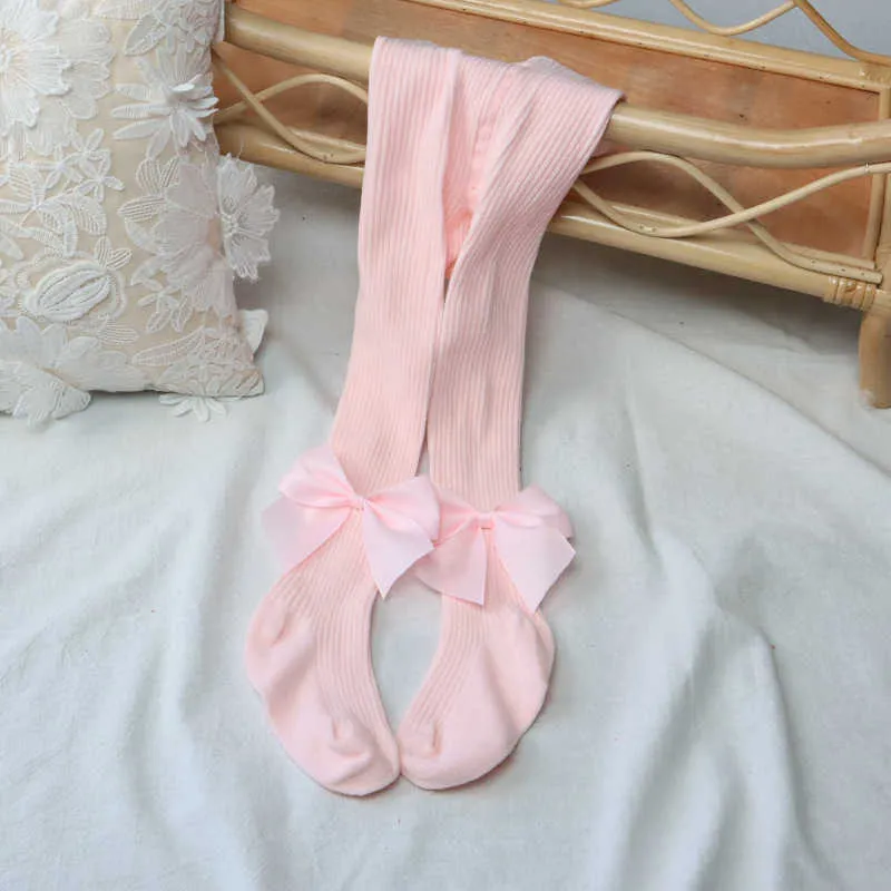 Kinderen Spanje Panty Spring Baby Spaanse Drank Match Kousen Zuigeling Verjaardag Ballet Panty's voor Girl Toddler Bow 210615