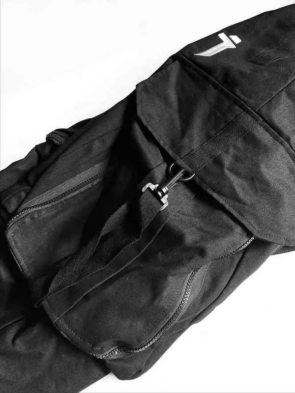 Pantaloni cargo streetwear techwear giapponesi da uomo pantaloni larghi a gamba larga neri 220108