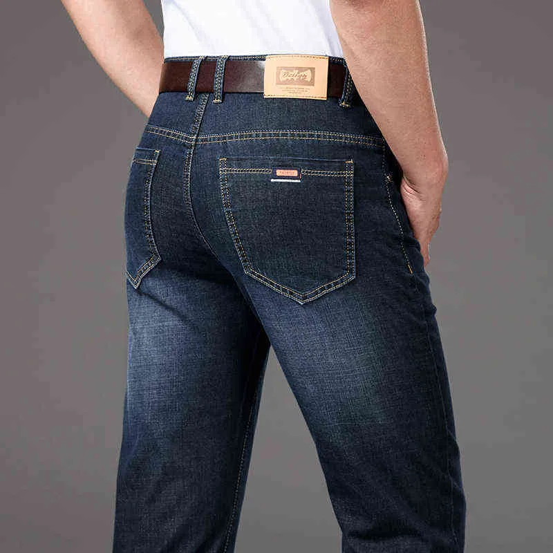 Męskie dżinsy Marka Biznes Klasyczny Casual Moda Top Denim Kombinezony Wysokiej Jakości Spodnie Slim Spodnie Mężczyźni 211111