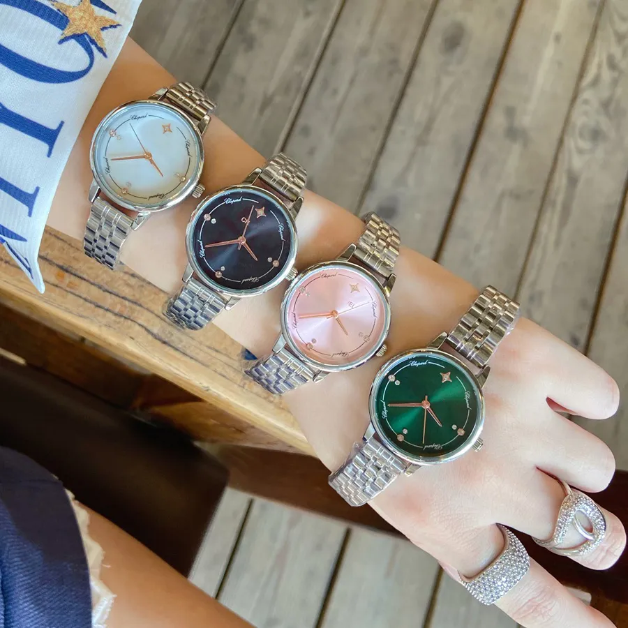 Marka Saatler Kadın Kız Güzel Kristal Elmas Tarzı Metal Çelik Bant Kuvars kol saati CHA68