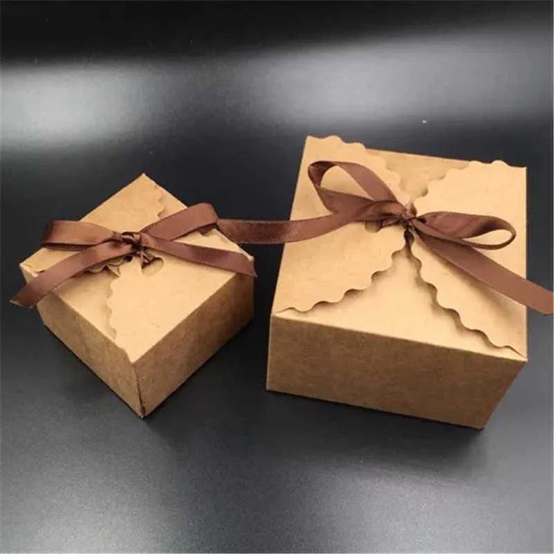 SKTN 5/10 / 30 Stks Retro Kraft Gift Box Candy Boxes Snackboxen voor Candy  Cake  Jewelry  Gift  Toy  Party Packing Box DIY Gift Box Y0606