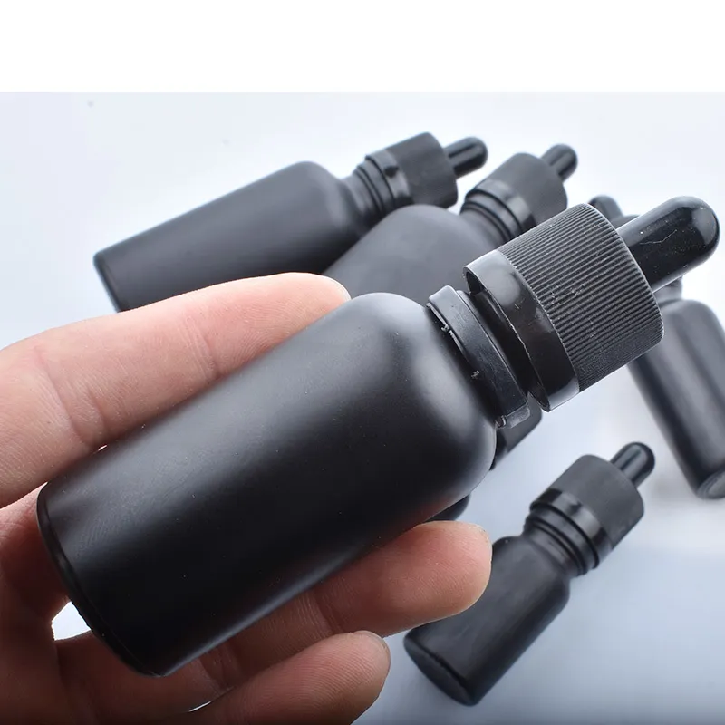 10ml 15ml 30m10ml-100ml Glass Black Dropper Bottles Essential Oil Bottles For Perfume Armatherapy Makeup Containers