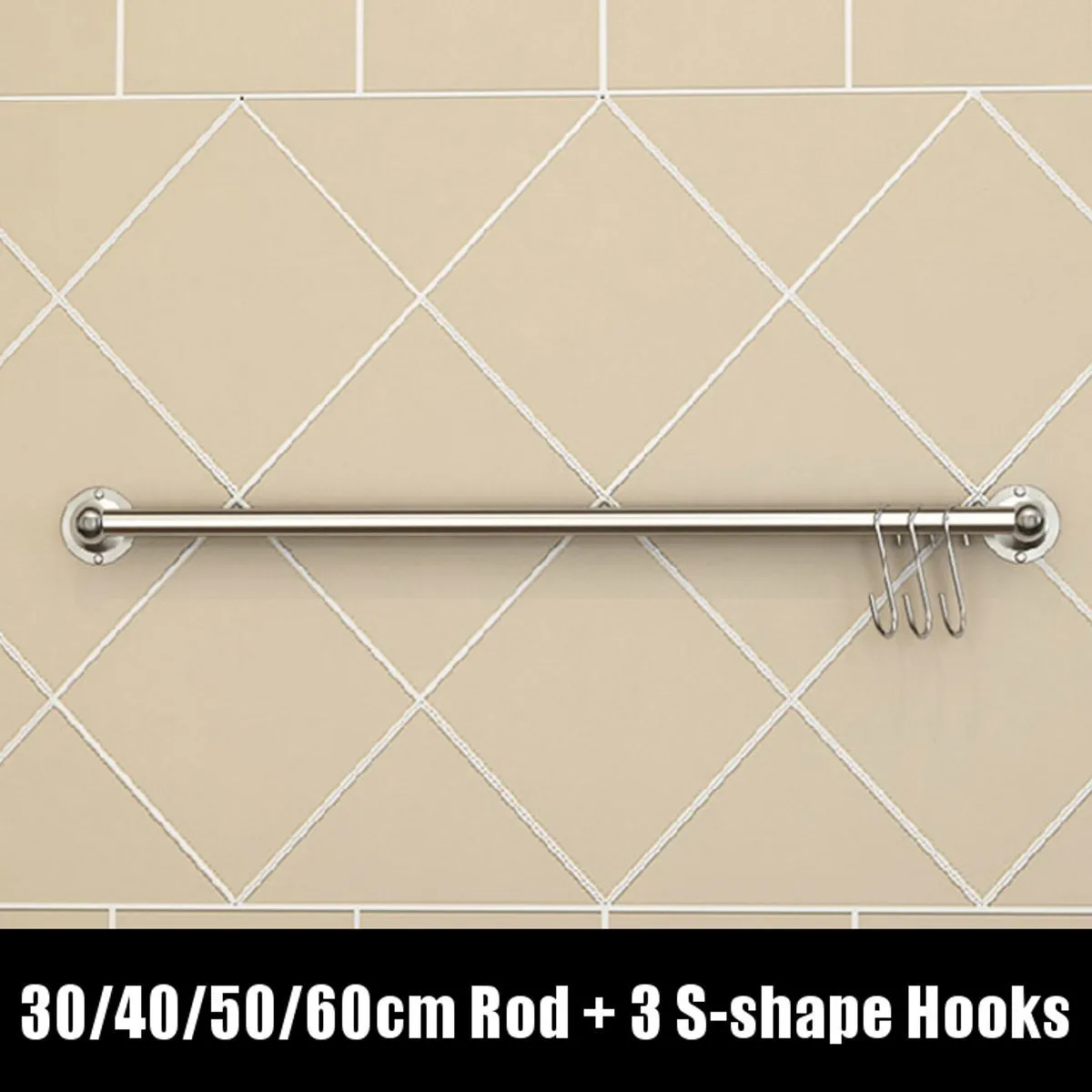 Rod de aço inoxidável Home Home Cozinha Organizador da parede Montado com o suporte do bastão Ferramentas de bastão 30405060cm Y200429