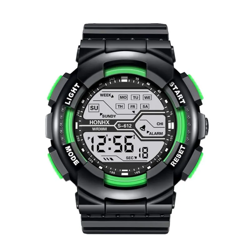 Moda uomo impermeabile ragazzo LCD cronometro digitale data gomma sport orologio da polso orologi da uomo top relojes315i