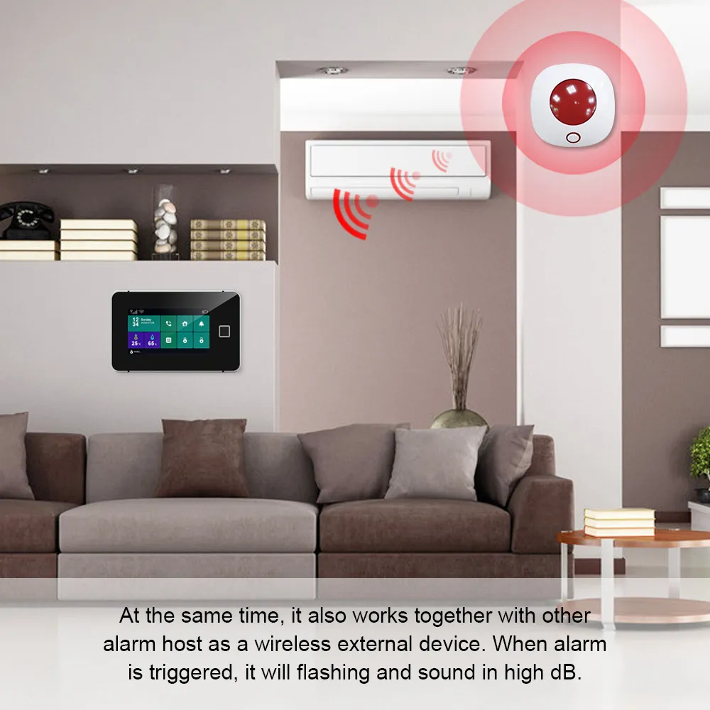 Tuya 433mhz Wifi Security Inbrottssystem med IP-kamera PIR Motion Dörrgivare Siren Apps Control Smart Home Alarm Kit