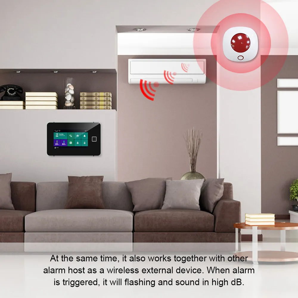Tuya WiFi Sicherheit System Mit Kamera PIR Motion Tür Sensor Sirene Rauch Gas Detektor Drahtlose 433 MHz Einbrecher Alarm kit