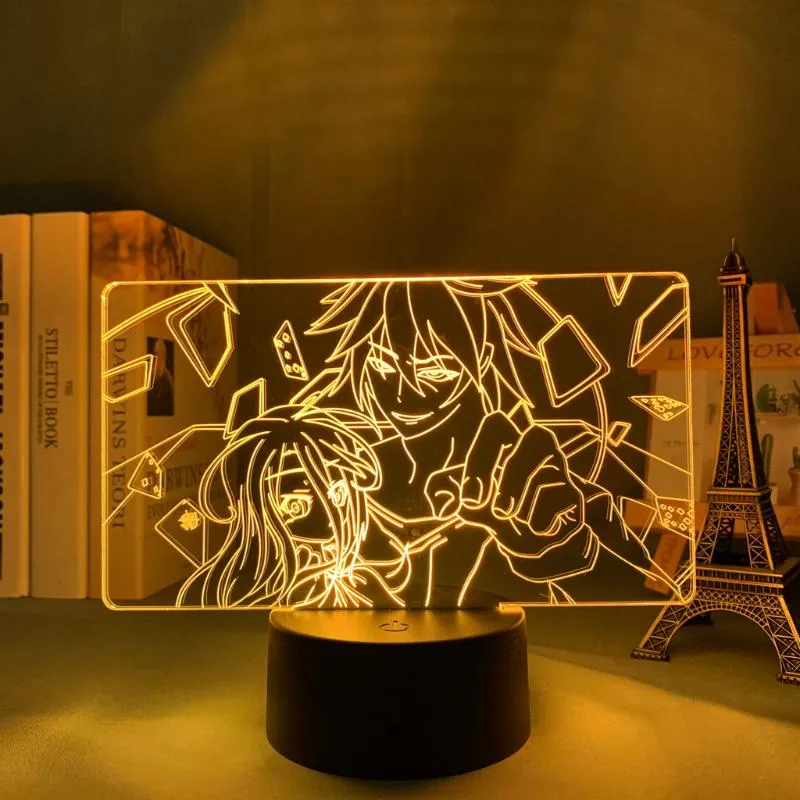 Luzes noturnas sem vida de jogo Luz liderada para crianças decoração de quarto noturno presente de aniversário mesa de cabeceira 3d lâmpada anime265d