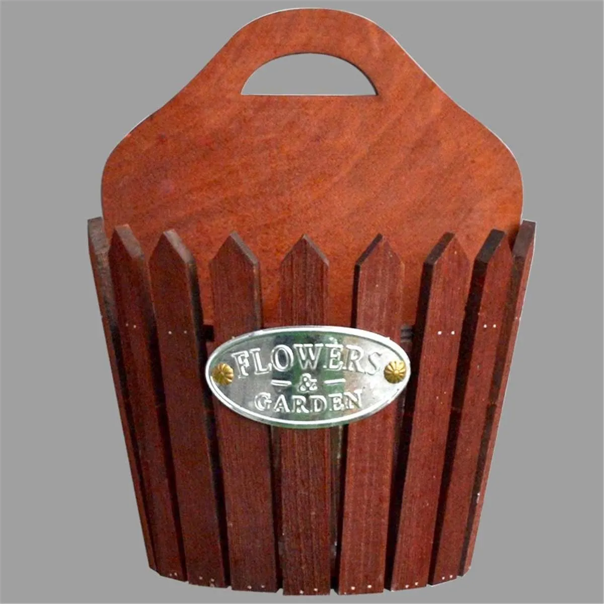 Wooden Wall Hanging Flower Pot Retro Pots Pail Holder By Garden Planter Home Decor Plant Y200709