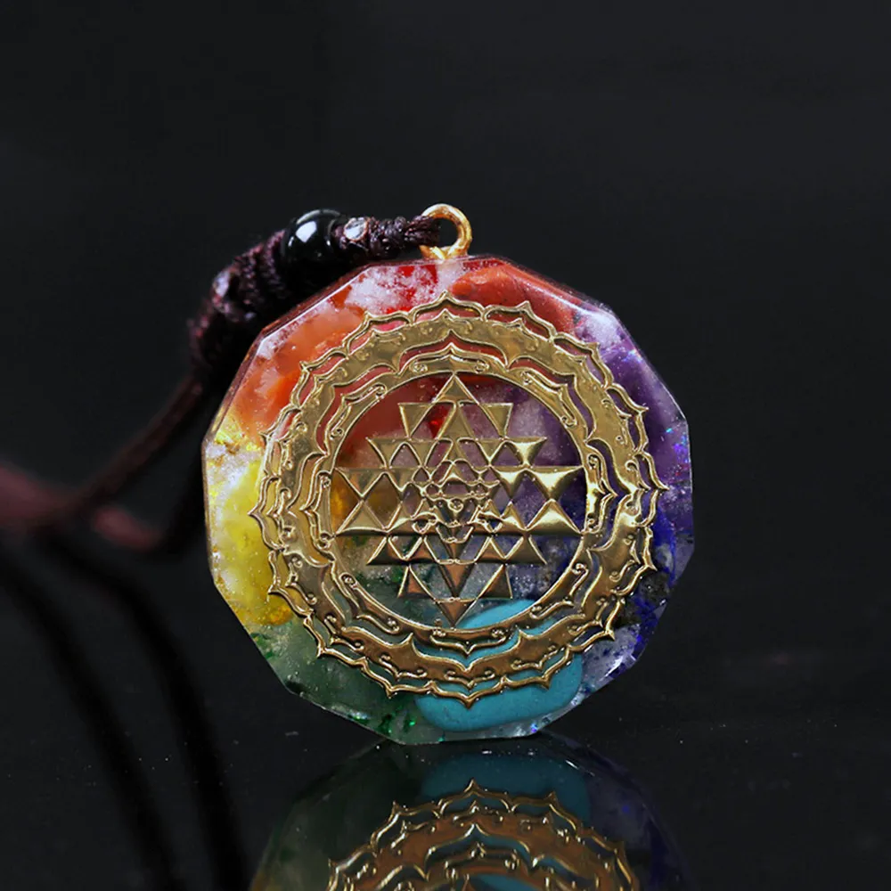 New Fashion Charms Orgonite Pendant Sri Yantra Pendant Sacred Geometry Chakra Energy Necklace Meditation Jewelry Gifts for Women