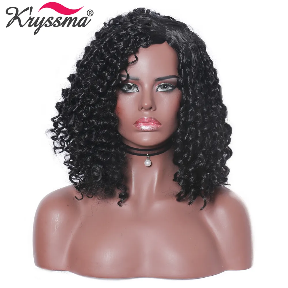 Argent Gris Brun Noir Perruques Synthétiques Pour Court Crépus Bouclés Perruque Femmes Cosplay Perruque Fibre Résistant À La Chaleur Afro-Américain Usine Directe