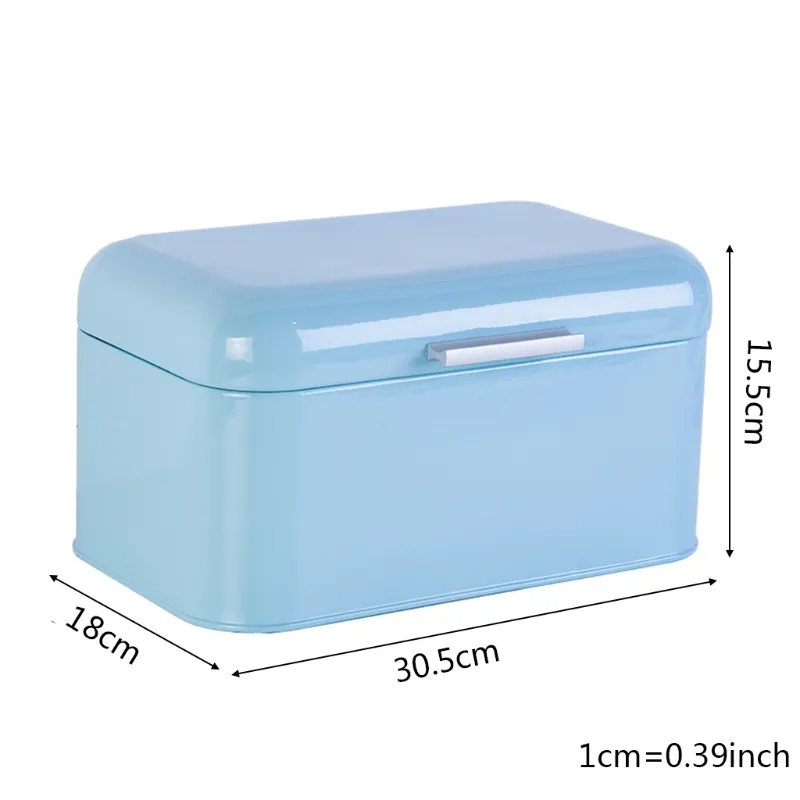 Boîte à pain en métal rétro de couleur unie, conteneur de stockage de cuisine pour collations, livraison directe 210315