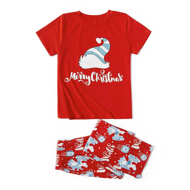 Oso líder Navidad pijamas moda familia juego trajes lindo dibujos animados estampado papá mamá hija niños ropa conjuntos 210708