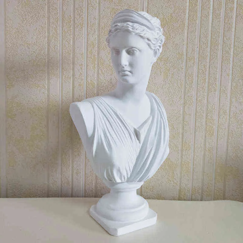 Apollo Head Portraits Buste Mythologie Grecque Artemis Statue Décoration Résine Sculpture Croquis Pratique Esthétique Room Decor 211118
