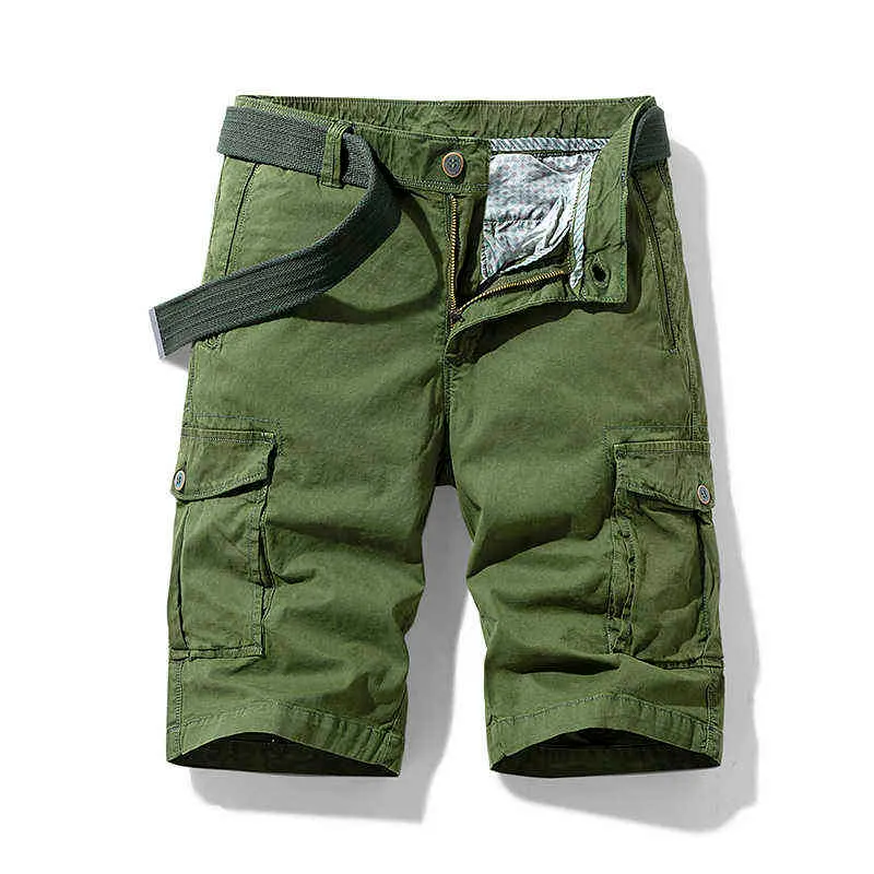 2021 Новые весенние мужские хлопковые грузовые шорты одежда летние повседневные бриджи Бермудские моды пляжные брюки лос Cortos Cargo короткие мужчины G1209