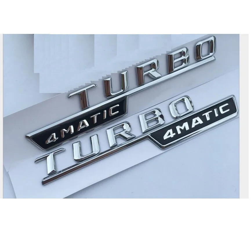 Chrome Turbo 4Matic Number Letters Trunk Badge Emblem Decal Sticker for Mercedesbenz AMG5818166