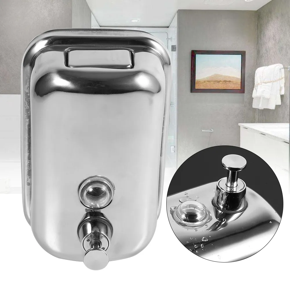 500 ml uso domestico in acciaio inox a parete pompa doccia shampoo box sapone liquido lozione dispenser bagno bagno Y200407