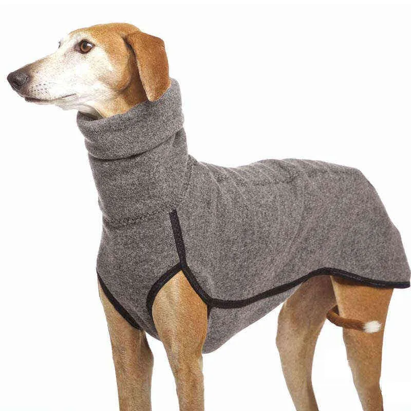 Couture Couleur Solide Chaud Col Haut Vêtements De Chien Durable Hiver Polaire Polaire Chaud Costume De Chien Gilet Col Haut Veste Pour Animaux De Compagnie Vêtements 211106