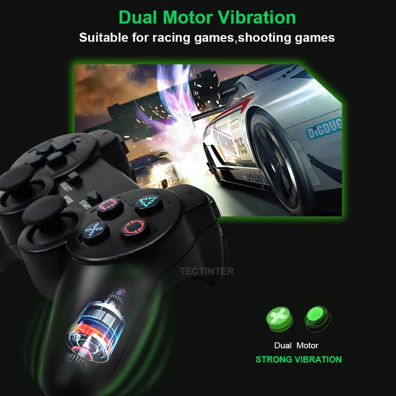Wireless Gamepad Sony PS2 Controller Playstation 2 Console Joystick Double Vibration Shock Joypad USB PC game Controle