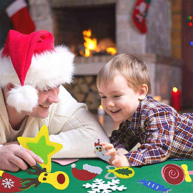 Stobag bricolage feutre arbre de Noël année enfant en bas âge enfants cadeaux faits à la main jouets porte tenture ornements fête de vacances décor à la maison ensemble 211104
