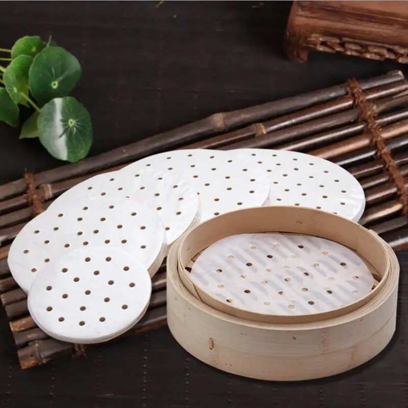 Papier de cuisson pratique en bambou, 7 pouces, papier Dim Sum antiadhésif, tapis de cuisine sous vapeur pour Restaurant, 6000 pièces