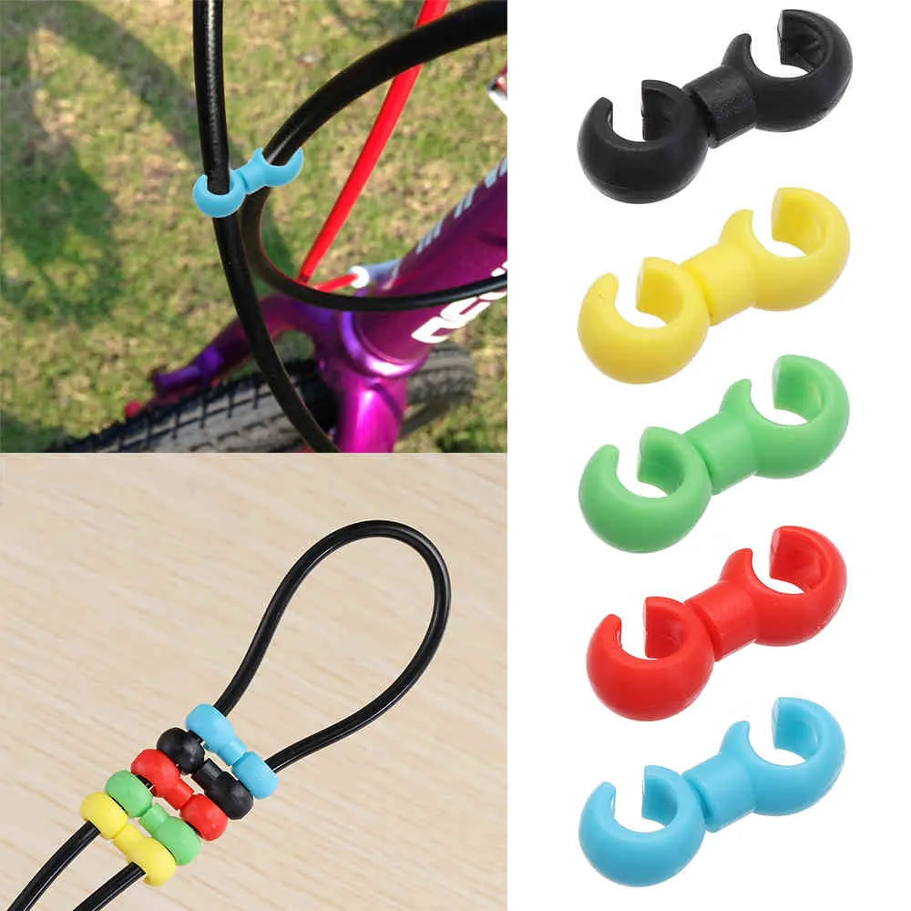 10 pezzi cavo freno MTB bicicletta clip stile S fibbia guida tubo flessibile bici linea trasversale clip anello chiusura accessori ciclismo attrezzatura