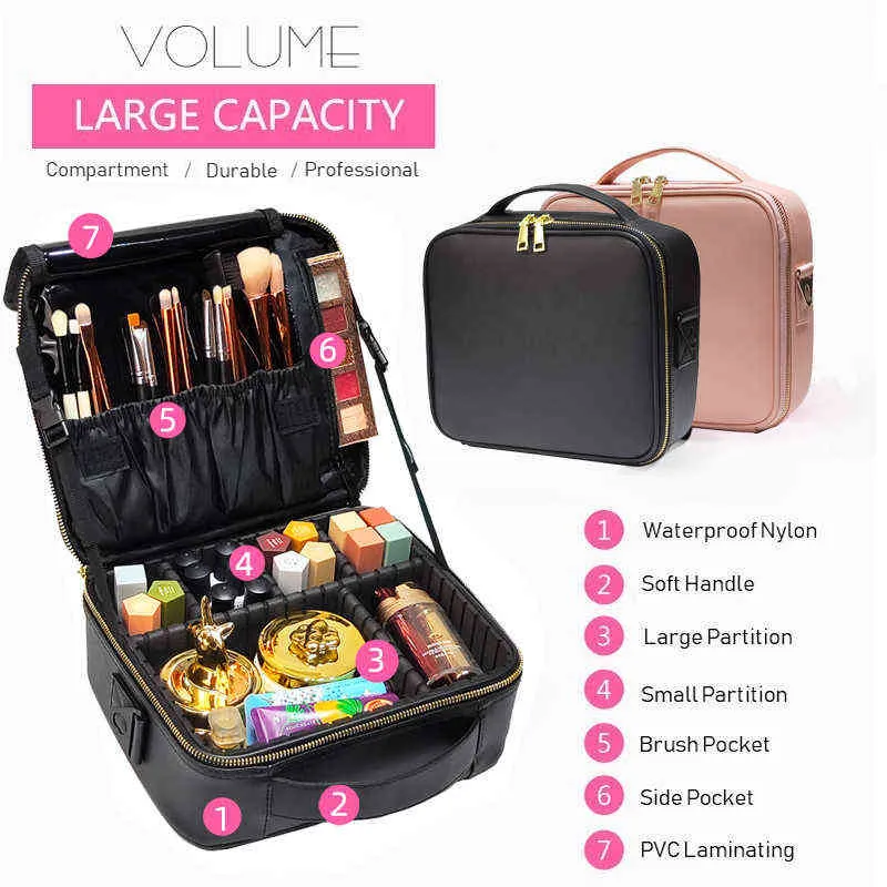 Nxy Kosmetiktaschen Beauty Salon Tattoos Nail Art Tool Bin Case Neue Frauen Make-up Tasche mit großer Kapazität 220303