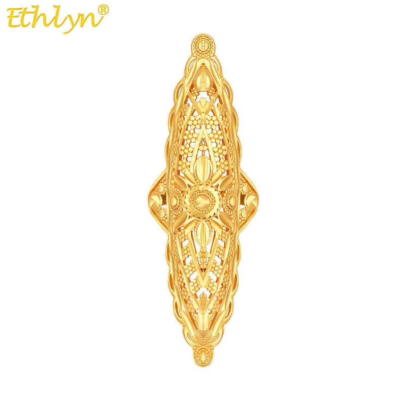 Ethlynは女性のために誇張されたアフリカの宝石エチオピアの金色の結婚式のパーティーリングmy2365988141