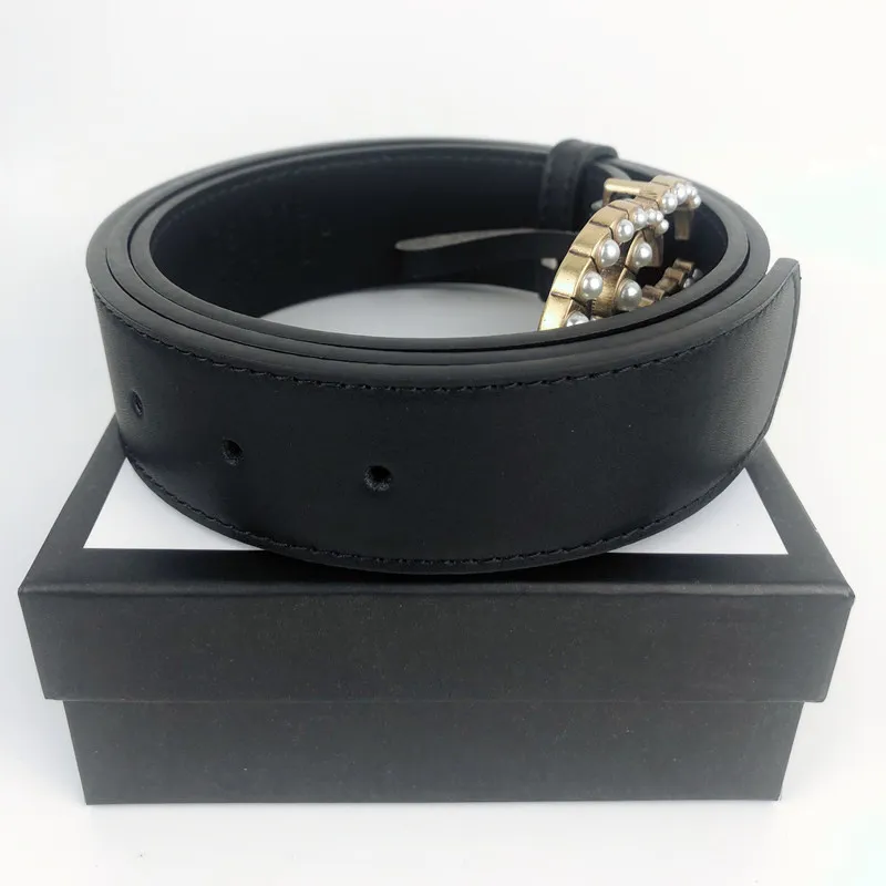 Haute qualité femmes hommes designers ceintures mode femme homme perle boucle ceinture classique ceinture décontractée largeur 3 8 cm avec boîte235K