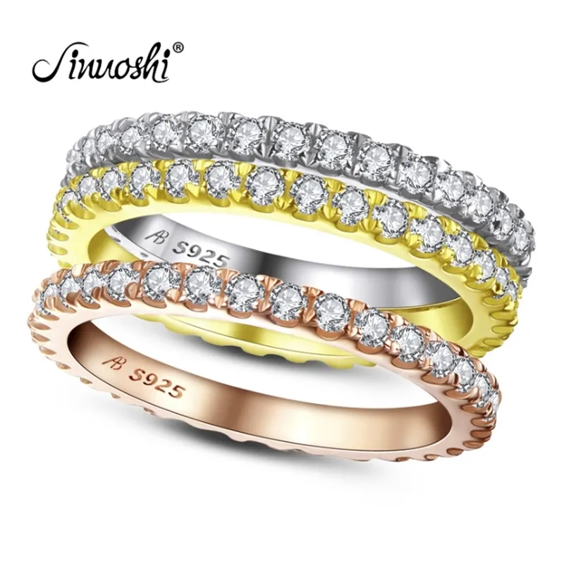 Aew Katı 14K 585 Beyaz Altın 1 2CTW 2mm DF Renk Aly Band Ring Kadınlar İçin Bayanlar Halkası 210310253M