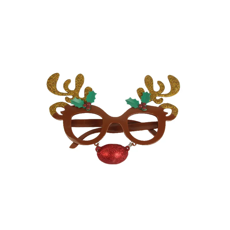 Jul dekorativa solglasögon vuxna barn julklappar semester levererar fest kreativ glasögon ram