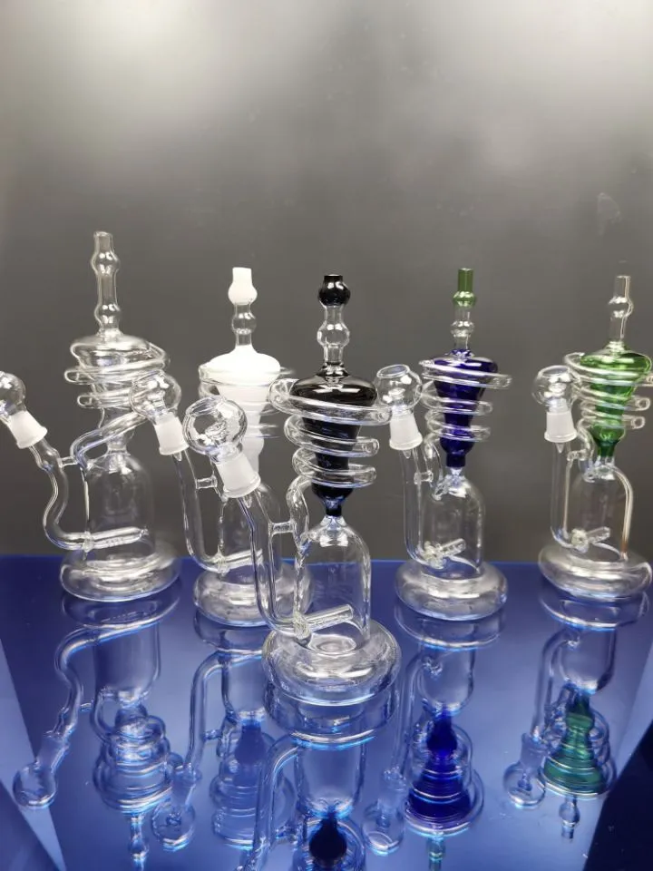 Super Vortex Glass Bong Dab Rig Кальяны Tornado Cyclone Recycler Rigs Recyclers Tube Water Pipe 14,4 мм Совместные бонги sestshop