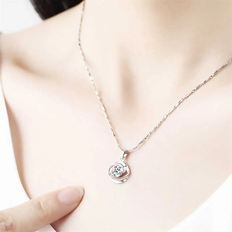 Crystal Womens Colliers Pendentif bijoux pour femmes love Love or Argent Plaqué