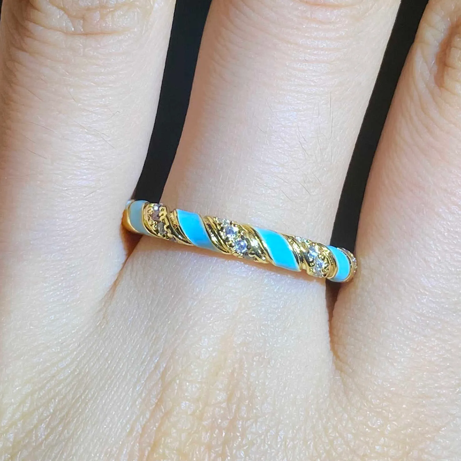 Красочное неоновое открытое кольцо для женщин, эмаль капает масло циркона кольцо с участием палец обручальное кольцо X0715