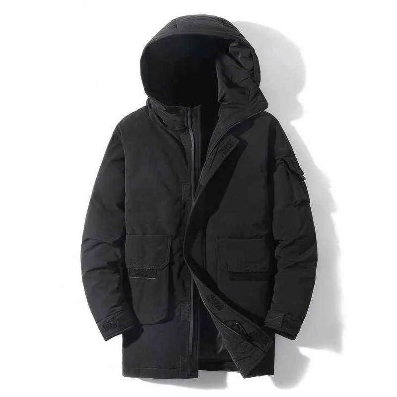 Winter Down Jacket Mannen 90% Witte eendendons Jas Mannelijke Mode Hooded Kraag Windbreaker Dikke Warm Uitloper Heren Parkas Jacket G1115