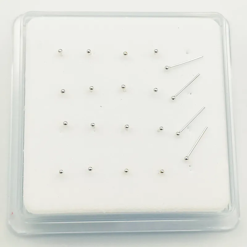 925 Sterling Silver 1 2 mm ball Nose Studs Pins Bone nez Body Piercing jewelry pack244h