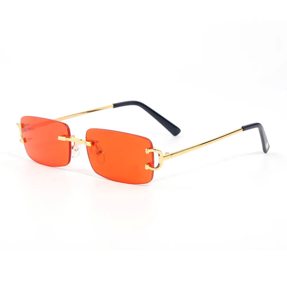 Rectangle des lunettes de marque de lunettes de soleil rétro carré vintage pour femmes lunettes de soleil polarisées sans bord