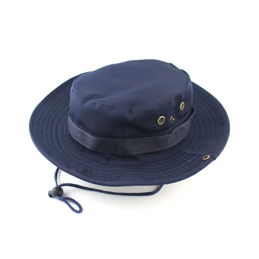 Novo balde chapéus ao ar livre selva militar camuflagem bob camo bonnie chapéu de pesca acampamento churrasco algodão montanha escalada chapéu q0811316e