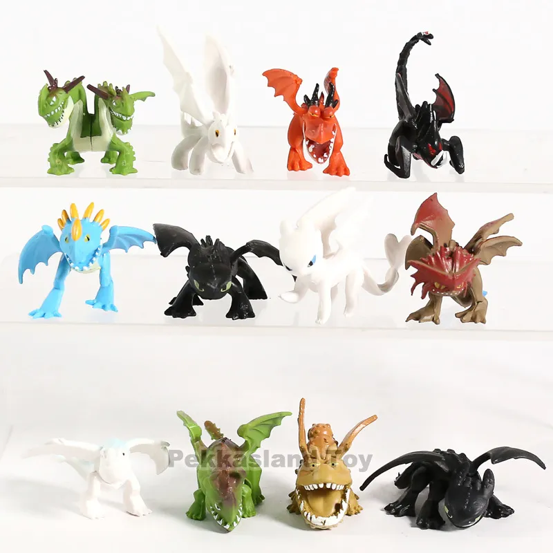 How To Train Your Dragon 3 Night Light Fury Toothless PVC Action Figures Cartoon Bezzubik Anime Figurines Dolls Kids Toys Set C0225542751
