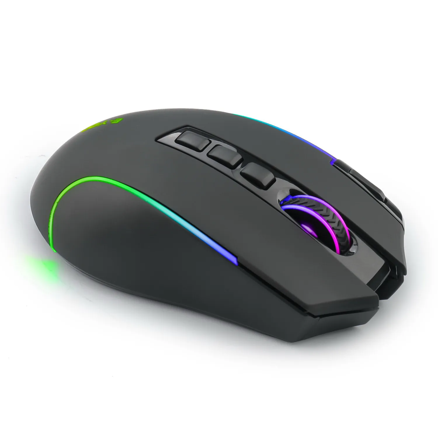 Wireless Gaming RGB Backlit MMO 9 Botões programáveis ​​Mouse com Macro Gravação PC Computador Gamer