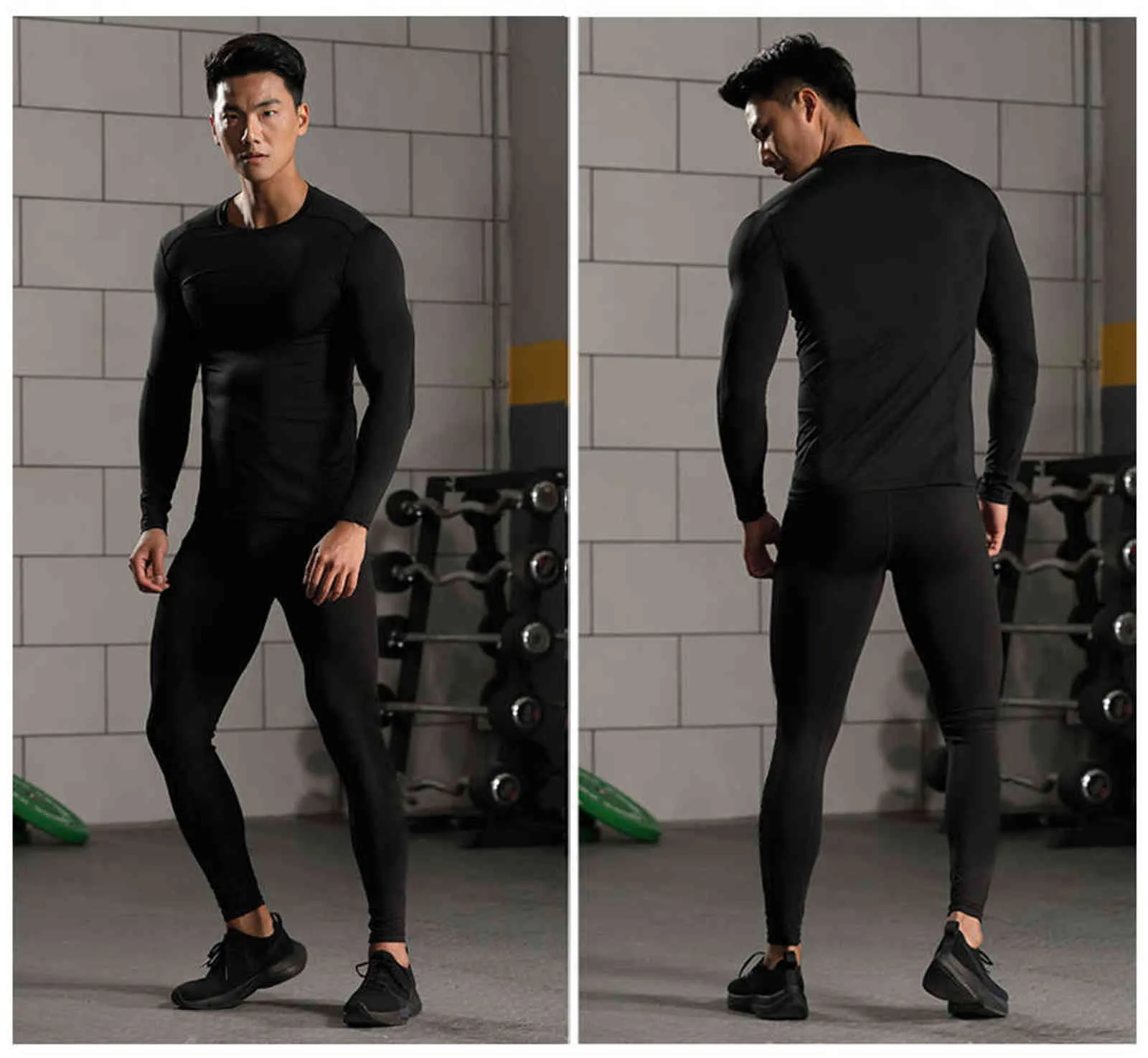 Roupas masculinas Inverno Primeira Camada Térmica Underwear Set Long Johns Homens Jogging Skin Care Kits MMA Compressão Exercício Fitness 211109