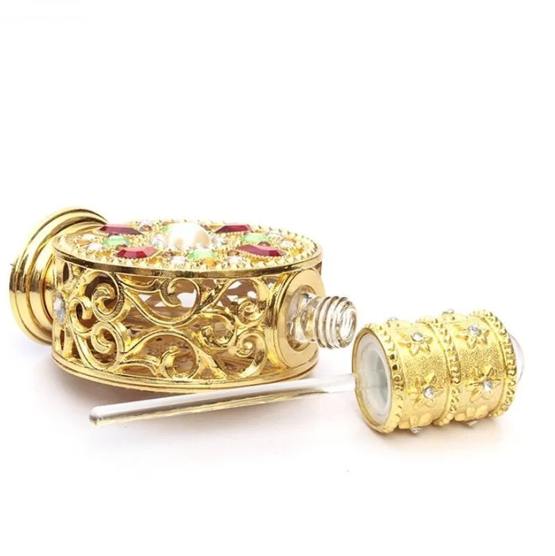 Huile essentielle portable Dubaï style arabe Strass Bouteille de parfum Maquillage sous-embouteillage Bouteilles vides rechargeables Bouteille d'essence