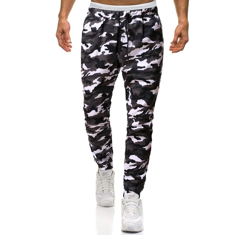 Stile Camouflage Männer Hosen Kordelzug Elastische Taille Cargo Hosen Sport Fitness Strand Streetwear Herren Kleidung Casual Hosen für Männer