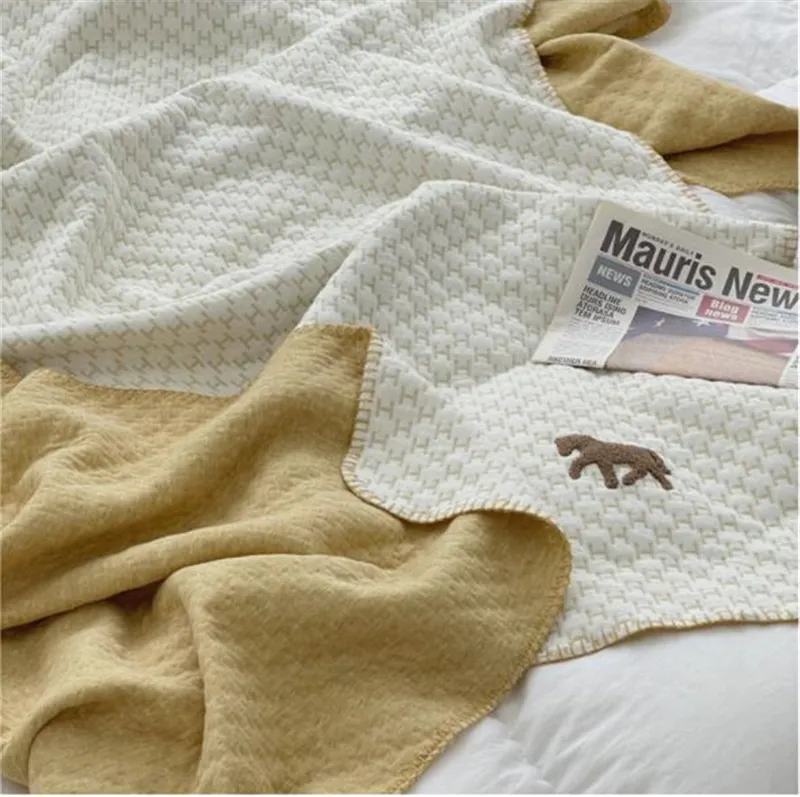 Couvertures de motif à carreaux de poney de luxe pour bébés nouveau-nés enfants couverture de châle en coton de haute qualité taille 100 150 cm chaud Christ211U